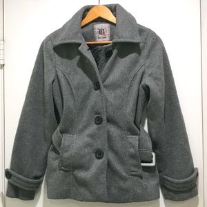 Be Cool Chic Gray Winter Coat w/ Belt & Pockets